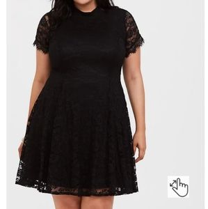 Black lace skater dress